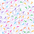 300Pcs Colorful Letter Beads L 4X7mm Individual Round Alphabet Beads for Friendship Bracelets Making - color: Round - L