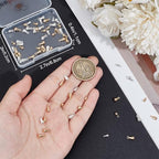 Beebeecraft 1 Box 80Pcs Teardrop Charms Dangle End Beads Extender Chain Drop Water Charms for Jewelry Making Findings - color: Gold and Silver, size: 6x3mm/8x4mm