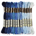 12 Skeins 105 Yards 6 Ply Variegated Embroidery Thread Friendship Bracelets String Blue Gradient Cross Stitch Floss Yarn Thread Bulk for Jewelry Making Hand Sewing Knitting Stitching Crafts - color: Blue