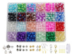 720PCS 8mm Crackle Glass Round Bulk, Bracelet Space Loose Smooth Beads for Jewelry Making Earring, Necklaces, and DIY Crafts,Keychains, Lanyards & Adult Crafting - size: 8mm Crackle Mixed