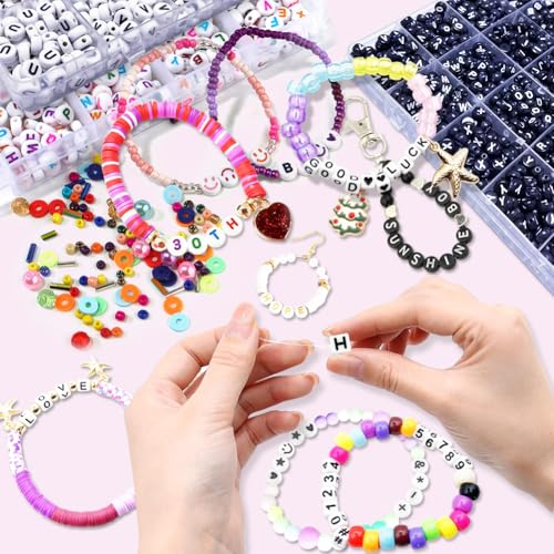 600PCS 6x6mm Square Acrylic Letter Beads W for Friendship Bracelets Jewelry Making, White Acrylic Cube Base with Black Alphabet Beads for DIY Crafts Bracelets Necklaces Key Chains Phone Lanyard - color: Letter W(Black on White)
