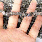 90 Inches Labradorite Irregular Shaped Crystal and Healing Tumbled Chip Stone Beads for Jewelry Making - color: Grey-Labradorite