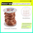 Aluminum Craft Wire,8 Gauge (3mm) Champagne Bendable Wire,32 Feet Continuous Roll for Jewelry Making,Sculpting,Floral & Armature Projects - size: 8 Gauge 32FT, style: Champagne