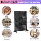 Acfunique Peg Board Display Stand for Vendors with 12 Hooks Metal Tabletop Pegboard Display Stand for Craft Shows 17" X 13" Retail Display Racks Peg Board Organizer Holder Black - size: Black 1 Display+12 Hook