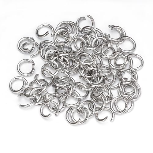 1500Pcs 8mm Stainless Steel Open Jump Rings 16 Gauge Metal O Rings Single Loop Connectors for Jewelry Necklaces Bracelet Earrings Keychains Chainmail DIY Making - color: dark silver-16gauge, size: 8mm