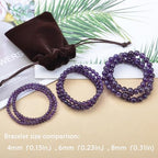 Natural Healing Gemstone Bracelet Handmade Yoga Stretch Elastic Bracelet Stress Relief Crystal Jewelry for Men and Women - color: Amethyst (Love Guardian), size: 6mm