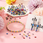 Pandahall 300Pcs Rectangle Mini Seed Beads - 2 Hole Half Tila & Synthetic Hematite Spacer Beads (10 Colors) Multi-Strand Linking for DIY Craft Bracelet, Necklace & Earrings - color: Hematite 10 Colors, 300pcs