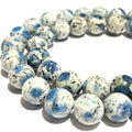 [ABCgems] Extremely-Rare Himalayas K2 Azurite in Granite (Occasionally Inclusions with Apatite & Malachite) 10mm Smooth Round Natural Semi-Precious Gemstone Healing Energy Beads - color: K2 Azurite in Granite (From Himalayas)