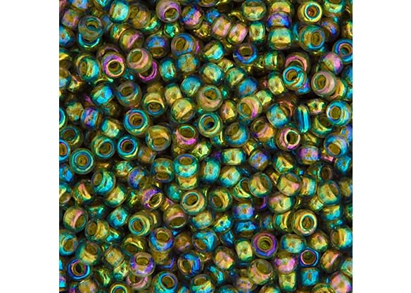 Miyuki Seed Bead 11/0 APX.22g - Olivine Chartreuse Lined AB Japanese Glass Seed Beads - color: Olivine Chartreuse Lined AB