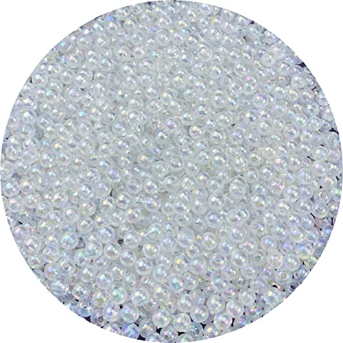 1500 Pcs 4mm Acrylic Round Beads AB Colors Round Spacer Beads for Earring Bracelet Necklace Key Chains Jewelry DIY Craft Making (Clear AB) - color: Clear AB, size: 4mm