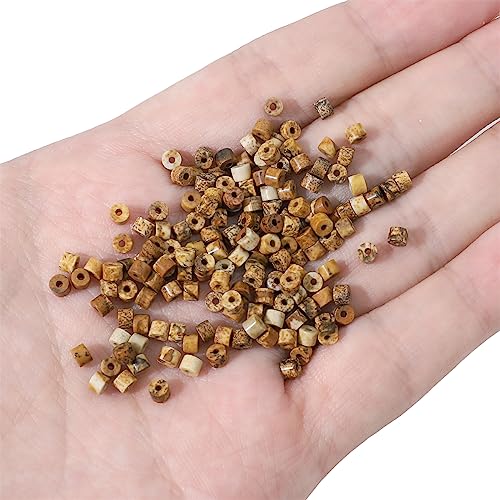 BEADIA Natural Brown Picture Jasper Short Cylinder Beads 2x3mm 155pcs Tube Loose Semi Gemstone Beads for Jewelry Making Design - color: Brown Picture Jasper