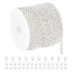 YOUBEIYEE 16.4 Feet Silver Plated Brass Jewelry Chain Roll Rolo Chain Necklace Bracelet DIY for Women Jewelry Supplies Findings - color: Rolo