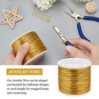 BENECREAT 754FT Matte Gold Jewelry Craft Wire 20 Gauge Tarnish Resistant Aluminum Wire for Beading Necklace Jewelry Making - color: Gold