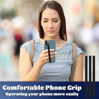 TEAMOLA Silicone Phone Grip Strap - Black 210 Phone Hand Strap Holder with Loop for Cell Phones, iPhone Grip, Finger Holder & Back of Phone Grips, Secure Anti-Slip Grip(3 Packs) - color: 210, 3 Black