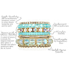 RIAH FASHION Multi Color Stretch Beaded Stackable Bracelets - Layering Bead Strand Statement Wrap Bangles - color: Mermaid Glass - Aqua Mint, size: 7.0 Inches Length