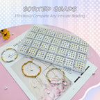 Looconi 1400pcs Letter Beads Gold Alphabet A-Z and Number Heart Beads 7x4mm White Acrylic for Jewelry Making Bracelet - color: Gold-Star