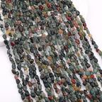 Natural Stone Beads 6-8mm Indian Agate Oval Irregular Freeform Tumbled Loose Gemstone Beads for Jewelry Making 15 Inch Strand 50-55 Pcs - color: India Agate-1 strand15”-approx. 55 beads