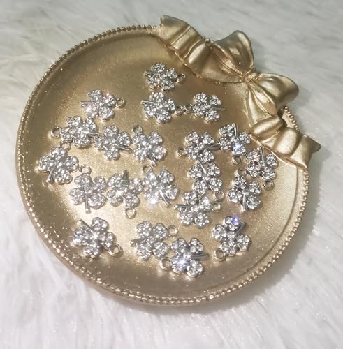 16-Pcs Crystal Jewelry Making Charms Silver Pendant Charm For Women Making Jewelry Crafts Rhinestone Charms - color: Grass