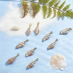 SUNNYCLUE 10Pcs Seashell Charms Oval Ocean Beach Spiral Natural Cowrie Conch Shells Large Charm Pendants with Lobster Claw Clasps for Jewelry Making DIY Necklace Bracelet Earring Supplies Accessories - color: 10Pcs Lobster Clasps Seashell Charms