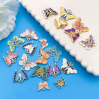 Youdiyla 40Pcs Alloy Dripping Butterfly Series Pendant Jewelry Making DIY Keychain Earrings Pendant Various Design Charms for Jewelry Making Bracelets Necklace (SN801) - color: SN801