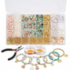 Imaginovelty 1920PCS Jewelry Making Kit with Natural Amazonite Stone Beads, Irregular Chips & Crystal Beads for Bracelets,Necklaces Earrings, Complete DIY Craft Set with Pliers & Gift Box