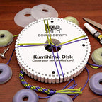 The Beadsmith Round Kumihimo Disk, 6 inch Diameter, 0.75” (20mm) Thick Double Dense Foam, 64 Numbered Slots, Jewelry Tools for Braiding