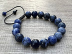 GAF TREASURES Grade A ++ Gemstone Round Bead Adjustable Bracelet 10mm, Genuine Crystal Bead Bracelet, Gift for Men & Women - color: Sodalite