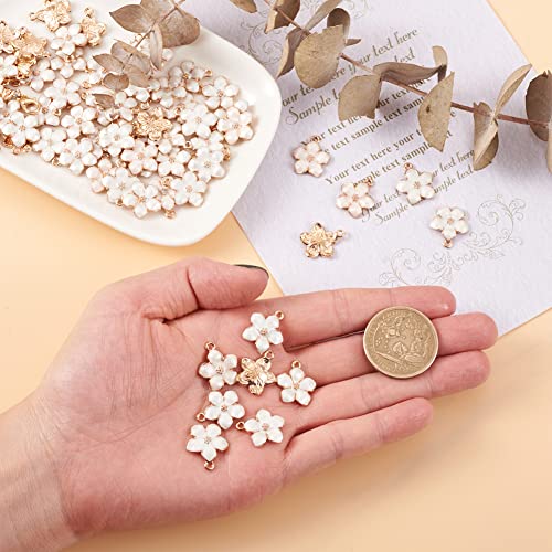 Beadthoven 100pcs Enamel Charms Cherry Blossom Daisy Flower Pendants Gold Plated Small Cute Bulk for Jewelry Making Bracelet Necklace Earrings Keychain DIY Accessories - color: 0Lavender Blush