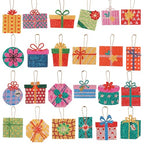 Huquary 24 Pcs Diamond Art Christmas Ornaments 5D DIY Christmas Diamond Arts Painting Keychains Xmas Hanging Painting Kits Gift Boxes Crystal Rhinestone Craft for Home Winter Holiday Gifts - style: Gift Boxes