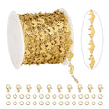 KYUNHOO 13FT/4M Stainless Steel Gold Jewelry Chain Roll on Bulk Embossed Moon Link Chains for Jewelry Making with Clasps and Jump Rings - color: Moon Gold