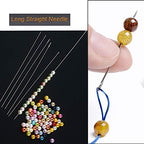 Y-Axis 26 Pcs Assorted Beading Needles Including 6 Pcs Big Eye Beading Needles + 20 Pcs Long Straight Beading Thread Needles with Needle Bottle - style: Silvery needle eyes-26Pcs