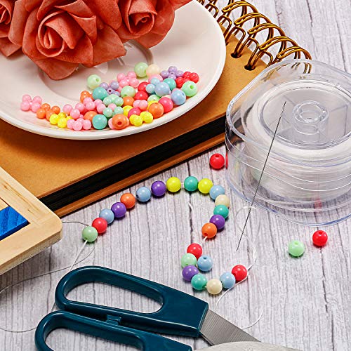 Yaomiao 90 m 0.8 mm Elastic String Elastic Bead Cord Clear Stretchy Bracelet Beading Thread with Beading Needle for Jewelry Bracelet Making