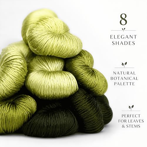 Natural 100% Silk Thread, Handmade Embroidery Thread Silk Floss 8 Colors 110m Each (77) - color: 77
