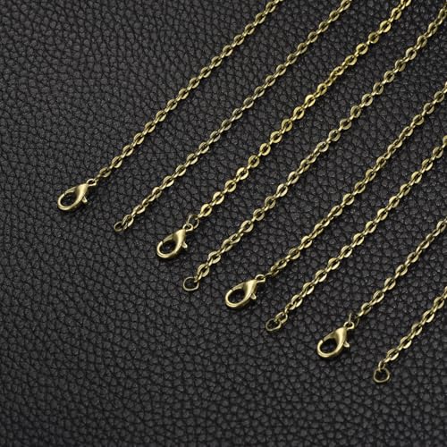 HARFINGTON 20 Pack 18 Inch Necklace Chains Bulk 2mm Bronze Plated Cable Chains with Lobster Clasps for Jewelry Making - color: Bronze, size: 18 Inch x 2mm
