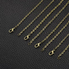 HARFINGTON 20 Pack 18 Inch Necklace Chains Bulk 2.5mm Bronze Plated Cable Chains with Lobster Clasps for Jewelry Making - color: Bronze, size: 18 Inch x 2.5mm