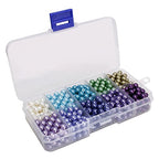 BEADNOVA Satin Pearls Beads for Crafts Tiny Loose Imitation Glass Pearls for Jewelry Making (6mm, 500pcs, Multi Color) - color: 6mm 500pcs Mix Lot M02