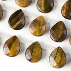 Cherry Blossom Beads Yellow Tiger Eye Beads 12x15mm Faceted Top-Drilled Teardrop - 8 Inch Strand - color: Yellow Tiger Eye
