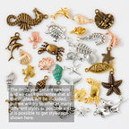 stino 100g Metal Pendant Charms for Jewelry Making, Bulk Silver & Gold Plated Charms for Braclet Necklace Crafts, Animal Plant Flower Pet and so on - color: Sea Life Silver & Gold