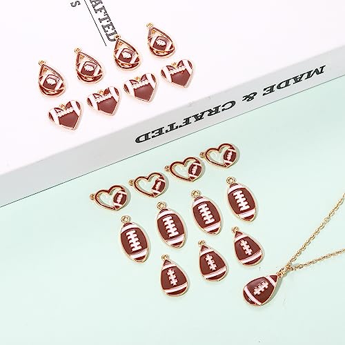 20PCS Sports Charms Enamel Basketball Baseball Pendant Charms for Jewelry Making Rhinestone Ball Game Softball Charms for Necklace Bracelet Earrings DIY Crafts - color: Set 5