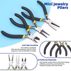 Glarks 1468Pcs Jewelry Making Supplies Kit with Pliers, Findings, Beading String for Repair, Making and Beading - size: 1468pcs