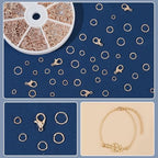 WADORN 530Pcs 5 Styles Rose Gold Jump Rings, 4/5/6/7/8mm Iron Open Jump Ring with 12x6mm 10Pcs Alloy Lobster Claw Clasps Jewelry Making Supplies Necklace Jewelry Finding Set for Bracelet Making Repair