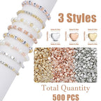 XIANNVXI 500PCS 6mm Heart Spacer Beads for Jewelry Making - Small Hole Loose Beads for DIY Bracelets, Necklaces & Earrings (Gold, Silver, Rose Gold) - color: Love 3 colors