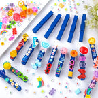 JOICEE 80 Set Cheer Pins Spirit Clips,80 Clothes Pins 126 Mini Resin Animals Bows Daisy and Stickers Pen Over 300 Beads Pearls for Cheerleading Backpacks Ribbon Team Classroom Cheer Gifts Bulk(Blue) - color: Blue