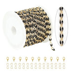 13 Feet/4M Gold Plated Brass Jewelry Making Chain Spool Black Oil Drip Enamel Chain Necklace Large Lip Chain with Lobster Clasps Jump Rings for DIY Craft Supply Jewelry Findings - color: Black Lip
