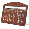 SCUNDA Wooden Jewelry Stand, Wooden Necklace Display Stand with 23 Slots, Real Wood Jewelry Organizer Board for Women, Portable Necklace Holder for Craft Fairs, Home, and Exhibitions, 11" x 7.9"