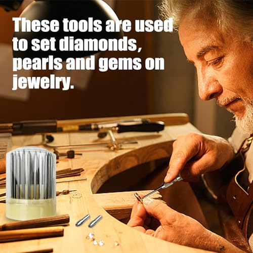 Flylin 23Pcs Beading Tools, Metal Handmade Beader Set for Diamond Stone, Professional Jewelry Setting Graver, Stone Setting Beading Tool Kit for DIY Crafting Jewelry Making