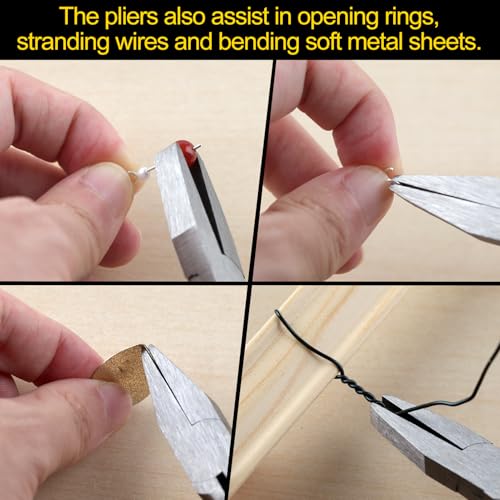 SPEEDWOX Duck Bill Fine Pliers - Flat Nose Chain Nose Pliers for Jewelry Making - 5 Inch Mini Precision Smooth Flat Jaws Non-slip Damping Handles - size: Flat Nose Pliers
