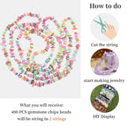 400pcs Pastel Shell Chip Beads 5-8mm Pre-drilled Freeform Loose Gemstone Healing Beads for DIY Jewelry Making Ring Earrings Necklace Bracelet Art Crafts - color: Pastel Shell