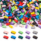 Pandahall 300Pcs Rectangle Mini Seed Beads - 2 Hole Half Tila & Synthetic Hematite Spacer Beads (10 Colors) Multi-Strand Linking for DIY Craft Bracelet, Necklace & Earrings - color: Hematite 10 Colors, 300pcs