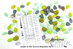 1.4oz (40g) Summer Mix of Small Czech Glass Leaf Beads, Hand Made Set Kit, Leaves 01 - color: Leaf Beads Mix